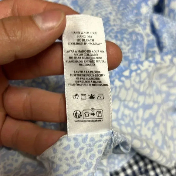 Rails Blue White Dots Blouse Size S - Picture 7 of 7